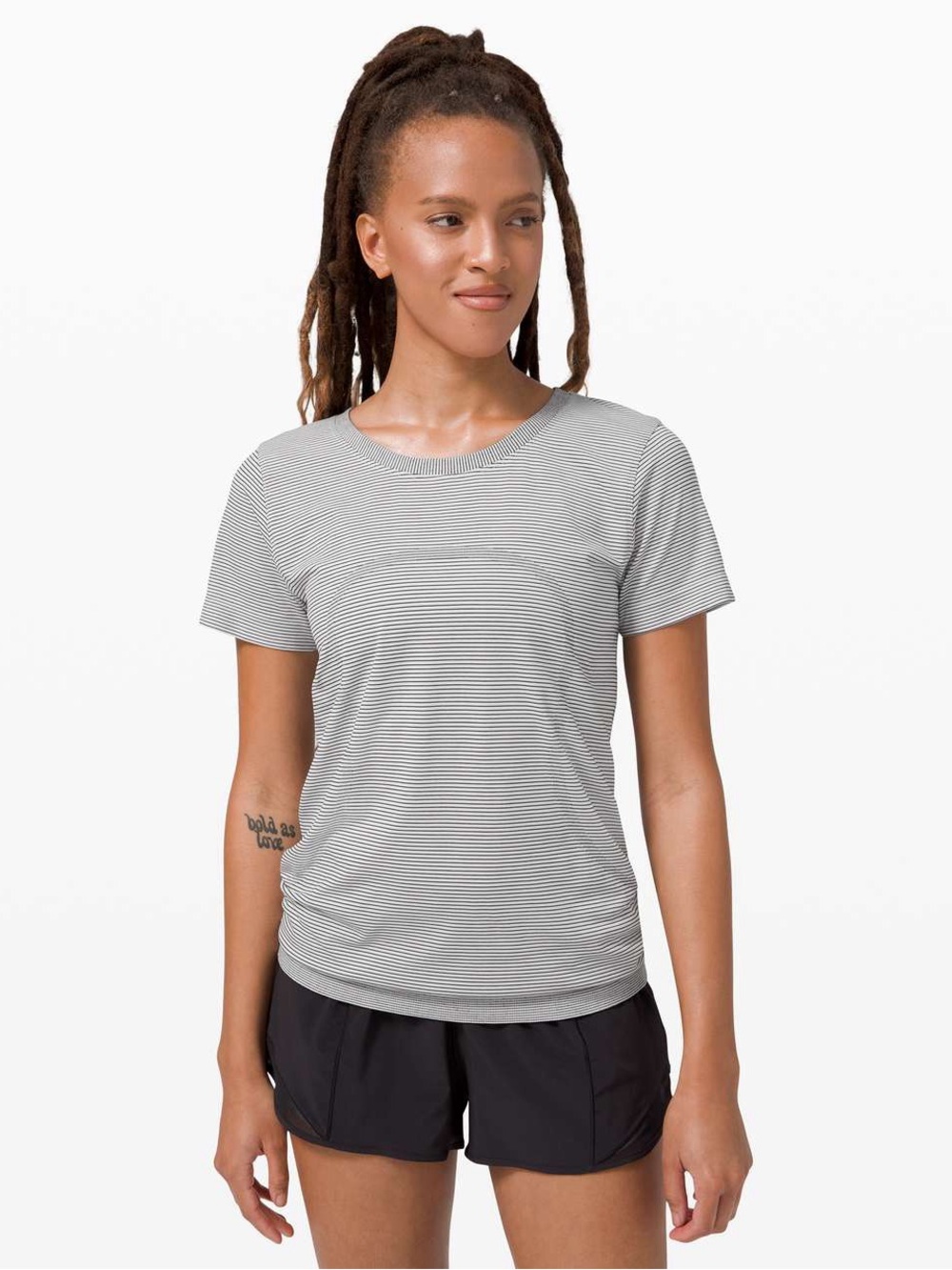 Lululemon Swiftly Relaxed Short Sleeve 2.0 Size 8 White / Black *As Is*